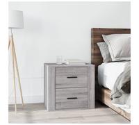Bedside Cabinet Grey Sonoma 50x39x47cm Engineered Wood Modern Storage Compact