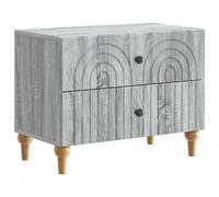 Bedside Cabinet Grey Sonoma 62x34.5x48cm Engineered Wood 2 Drawer New Nightstand
