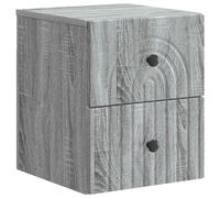 Bedside Cabinet Grey Sonoma Engineered Wood 33x34.5x40cm 2 Drawers Wall-mounted