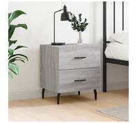 Bedside Cabinet Grey Sonoma Engineered Wood 40x35x47.5cm 4-Drawer Nightstand MCM