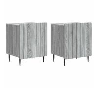 Bedside Cabinet Grey Sonoma Engineered Wood 43x34.5x52cm Vintage Metal Legs 2pcs