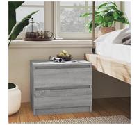 Bedside Cabinet Grey Sonoma Engineered Wood 50x40x43.5cm 2 Drawer Rustic Storage