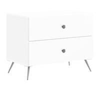 Bedside Cabinet High Gloss Ample Storage 62 x 34.5 x 47.5 cm White