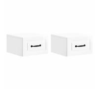 Bedside Cabinet High Gloss White 34.5x33x20cm Engineered Wood Wall-Mounted 2pcs