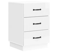 Bedside Cabinet High Gloss White 43 x 41 x 63.5 cm Engineered Wood 3 Drawer Mini