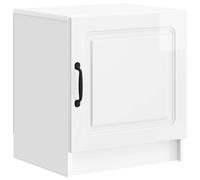Bedside Cabinet High Gloss White 43x34.5x47cm EngineeredWood Vintage Modern Slim