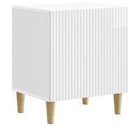 Bedside Cabinet High Gloss White 43x34.5x50cm Engineered Wood Vintage Compact UK