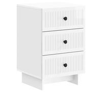 Bedside Cabinet High Gloss White 43x41x66.5cm Engineered Wood 3 Drawers Retro XL