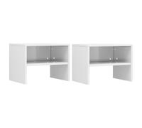 Bedside Cabinet High Gloss White Engineered Wood 40x30x30 cm Compact Set of 2pc