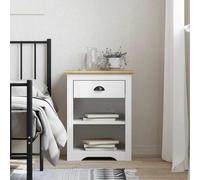Bedside Cabinet Honey Brown 53x38.5x67cm Engineered Wood Drawer & 2 Shelves Slim