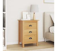 Bedside Cabinet Honey Brown Solid Pine 46x35x65cm 1 Drawer Modern Minimalist