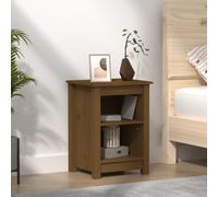Bedside Cabinet Honey Brown Solid Pinewood 40x35x55 cm Compact Storage 1 Drawer