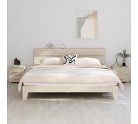 Bedside Cabinet Honey Brown Solid Pinewood & MDF 40x35x44.5cm 2-Drawer Set of 2