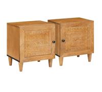 Bedside Cabinet Light Brown Solid Acacia Wood 40x33x46 cm Compact Minimal Drawer