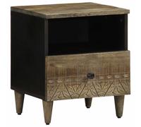 vidaXL Bedside Cabinet Light Grey 40x33x46 cm Solid Wood Mango bedside table