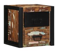 Bedside Cabinet Multicolour Solid Mango Wood 40x35x40 cm Wall-Mounted Floating