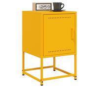 Bedside Cabinet Mustard Yellow 36x39x60.5cm Steel Industrial Nightstand Storage