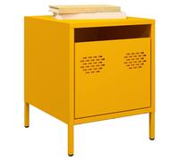 Bedside cabinet Mustard Yellow Cold-Rolled Steel 35x39x43.5cm 1 Drawer for Home