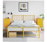 Bedside Cabinet Mustard Yellow Steel 36x39x78cm Industrial Nightstand Slim Small