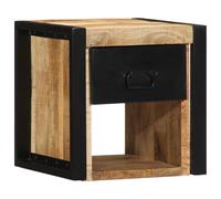 Bedside Cabinet Natural Mango Wood 40x35x40 cm Solid Rough Wood Wall-Mounted Eco