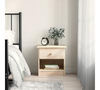 Bedside Cabinet Natural Pine 41x35x41 cm Solid Wood Nightstand Mini with Drawer