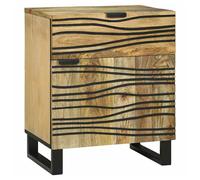 Bedside Cabinet Natural Solid Acacia Wood 50x33x60cm Rustic Drawer Sturdy Shelf