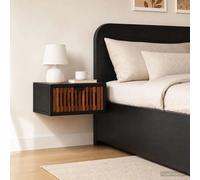 Bedside Cabinet Natural Solid Mango Wood Wall-Mounted 40x30x20 cm Handmade Mini