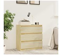 Bedside cabinet natural solid pinewood 60x36x64 cm 3-drawer nightstand untreated