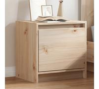 Bedside Cabinet Natural Solid Pinewood Nightstand 40 x 30.5 x 40 cm Unfinished.