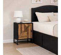 Bedside Cabinet Natural Solid Reclaimed Wood 40x30x50cm 1 Door Handmade Eco Plus