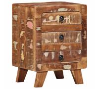 Bedside Cabinet Natural Wood 37x32x50 cm Solid Mango Wood Nightstand Handcrafted