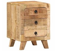 Bedside Cabinet NaturalGrain Mango Wood 37x32x50cm Solid Rough Mango Nightstand