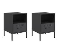 Bedside Cabinet Nightstand Bed Cabinet Side Table Cold-rolled Steel vidaXL