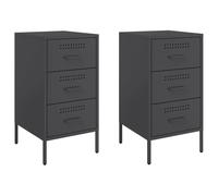 Bedside Cabinet Nightstand Bed Cabinet Side Table Cold-rolled Steel vidaXL