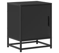 (sonoma oak, 1 pcs) vidaXL Bedside Cabinets 2 pcs Black 40x31x50 cm Engineered Wood and Metal