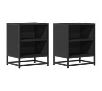 vidaXL Bedside Cabinets 2 pcs Black 40x31x50 cm Engineered Wood and Metal