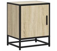 (grey sonoma, 1 pcs) vidaXL Bedside Cabinets 2 pcs Black 40x31x50 cm Engineered Wood and Metal