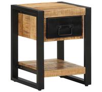 Bedside Cabinet Nightstand Bed Side Cabinet Solid Rough Wood Mango vidaXL