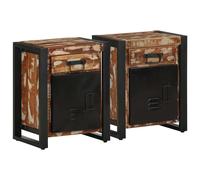 Bedside Cabinet Nightstand Bed Side Cabinet Solid Rough Wood Mango vidaXL