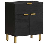 Bedside Cabinet Nightstand Bed Table Black Engineered Wood vidaXL