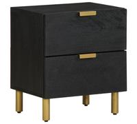 Bedside Cabinet Nightstand Bed Table Side Table Black Solid Wood Mango vidaXL