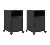 Bedside Cabinet Nightstand Bedroom Bed Cabinet Bed Side Table Steel vidaXL