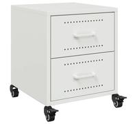 vidaXL Bedside Cabinet Bedroom Nightstand Bed Table Bed Cabinet White Steel