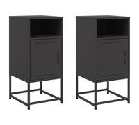 Bedside Cabinet Nightstand Bedroom Bed Cabinet Bed Side Table Steel vidaXL