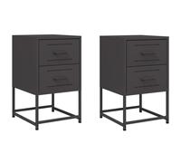 Bedside Cabinet Nightstand Bedroom Bed Cabinet Bed Side Table Steel vidaXL