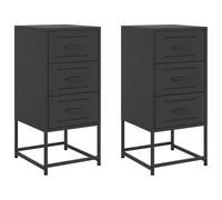 Bedside Cabinet Nightstand Bedroom Bed Cabinet Bed Side Table Steel vidaXL