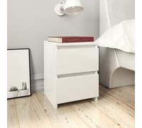 vidaXL Bedside Cabinet High Gloss White 30x30x40 cm Chipboard