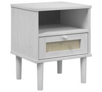 Bedside Cabinet Nightstand Side Table SENJA Rattan Look Solid Wood Pine vidaXL