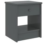 vidaXL Solid Pinewood Bedside Cabinet Dark Grey 40 cm Wooden Side End Table