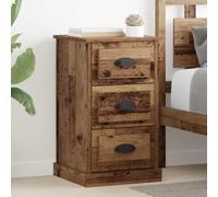 Bedside Cabinet Old Wood 39x39x67.5cm Engineered Wood Rustic Drawer Nightstand.